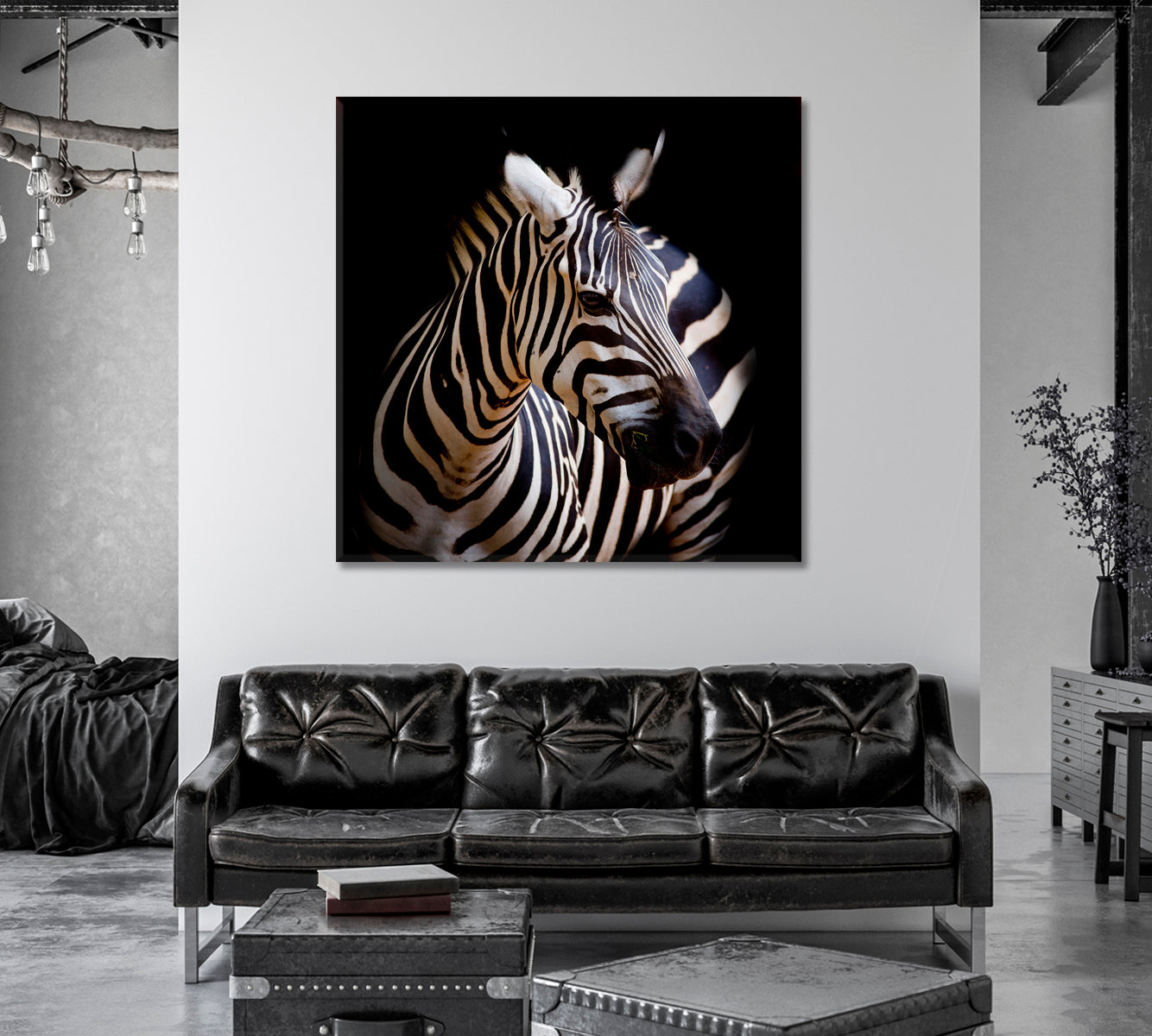 Burchell Zebra Wall Art Decor-Canvas Print-CetArt-1 panel-12x12 inches-CetArt