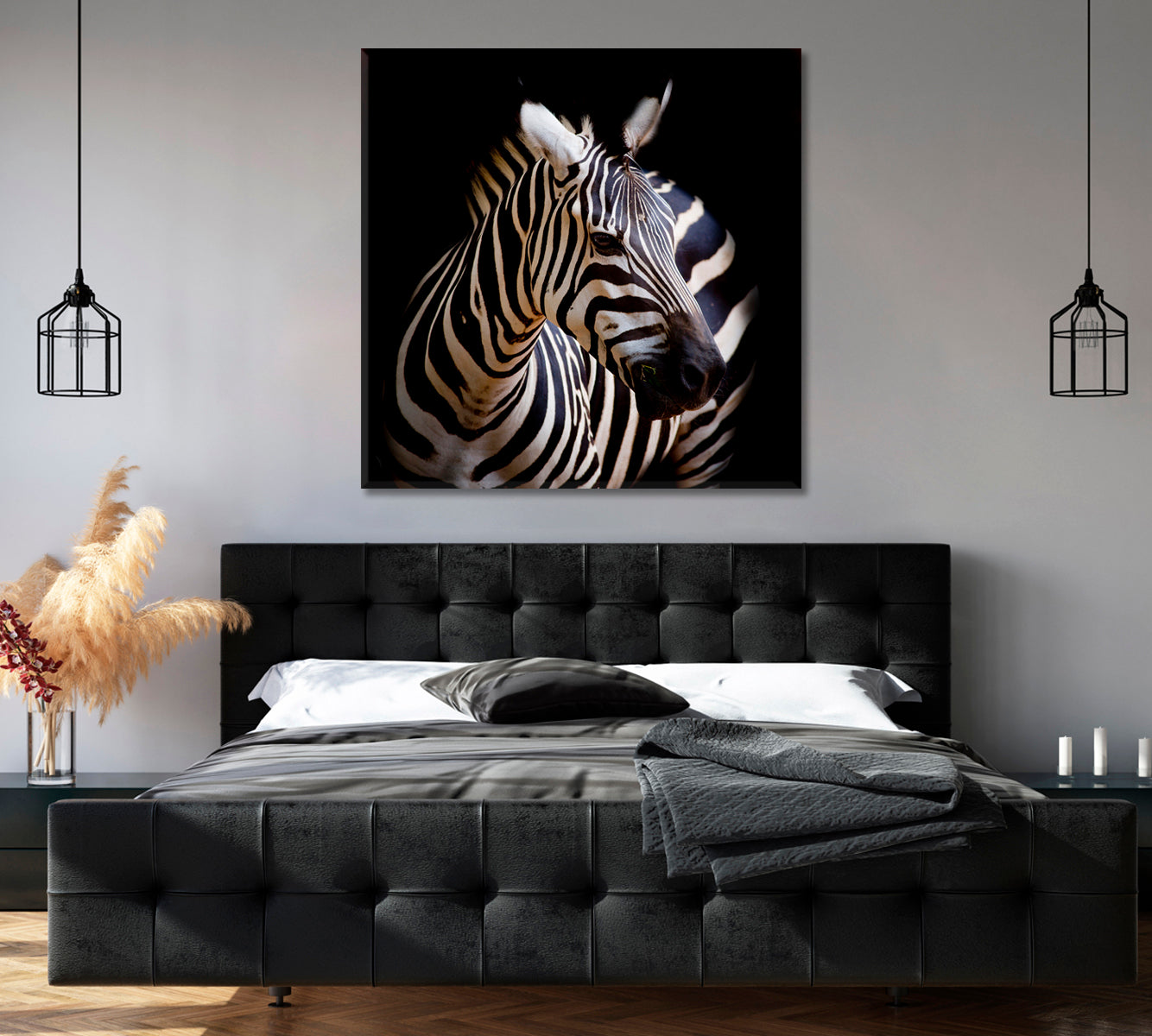 Burchell Zebra Wall Art Decor-Canvas Print-CetArt-1 panel-12x12 inches-CetArt