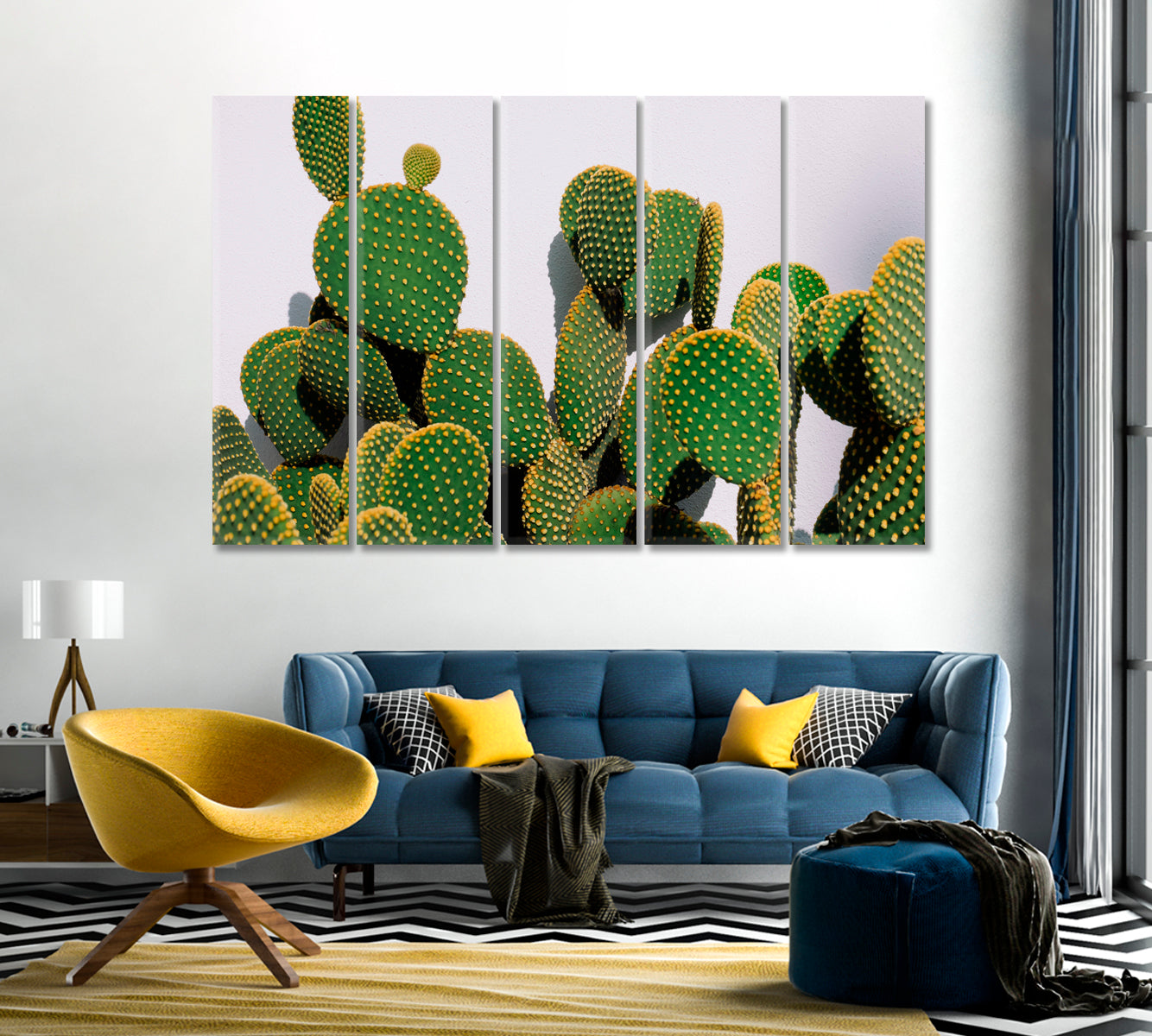Bunny Ear Cactus Wall Decor Canvas-Canvas Print-CetArt-1 Panel-24x16 inches-CetArt