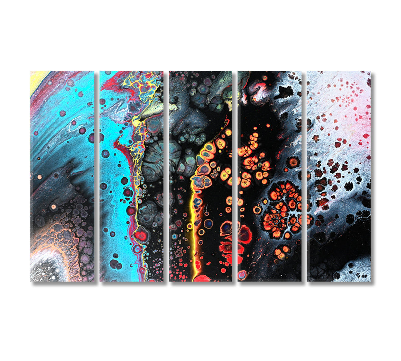 Abstract Multicolor Art Print on Canvas-Canvas Print-CetArt-5 Panels-36x24 inches-CetArt