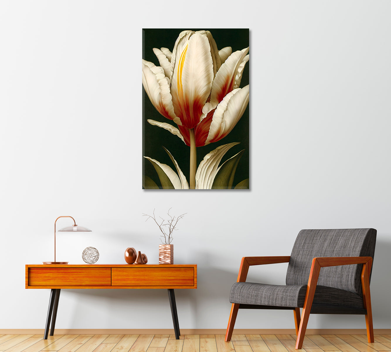 Beautiful Tulip Flower Canvas Home Decor-Canvas Print-CetArt-1 panel-16x24 inches-CetArt