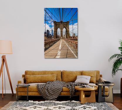 Brooklyn Bridge Trendy Giclee Print-Canvas Print-CetArt-1 panel-16x24 inches-CetArt