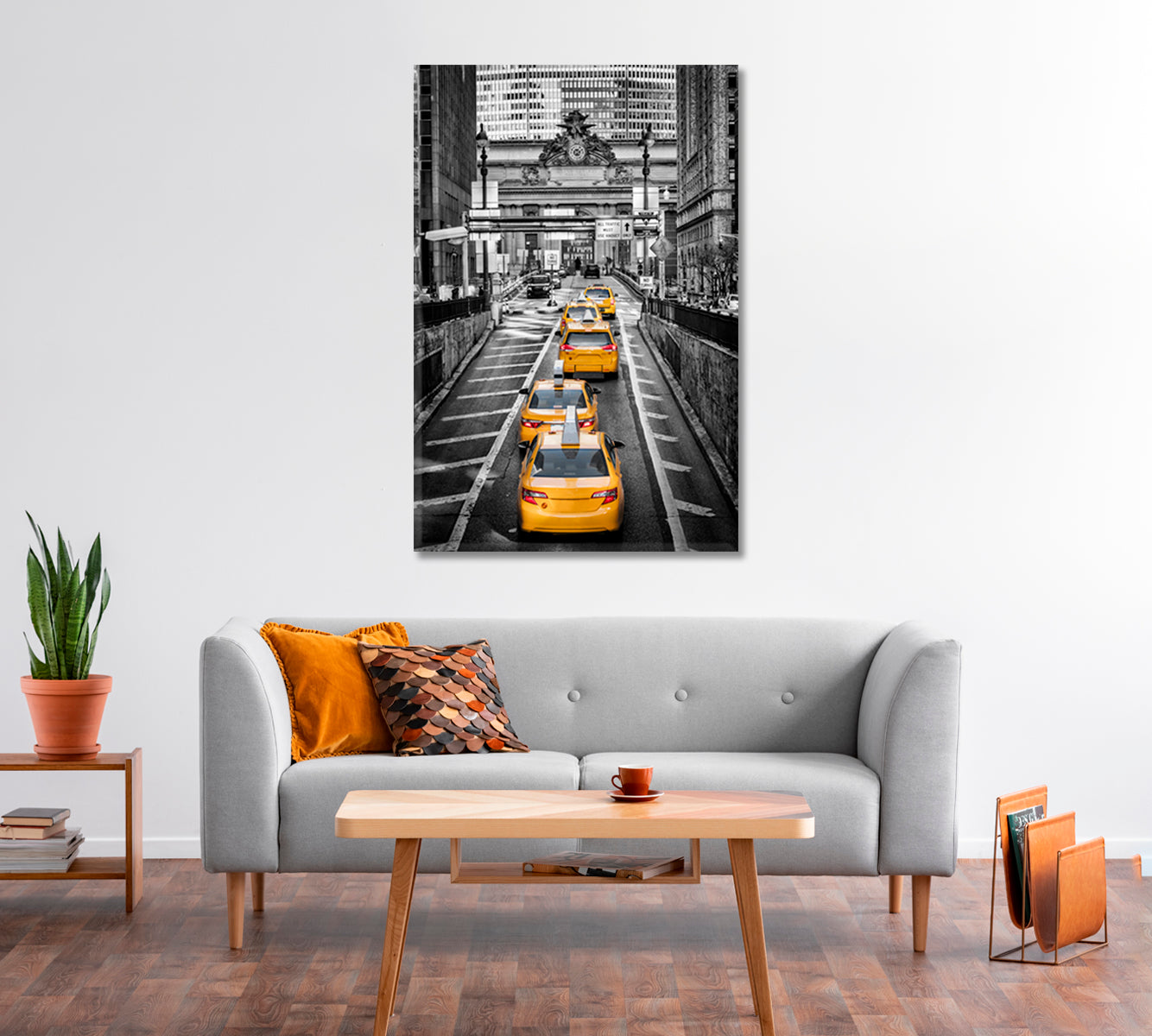 New York Yellow Сabs Canvas Print-Canvas Print-CetArt-1 panel-16x24 inches-CetArt