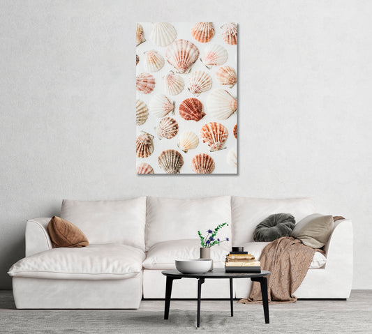 Seashells Wall Decor Canvas-Canvas Print-CetArt-1 panel-16x24 inches-CetArt
