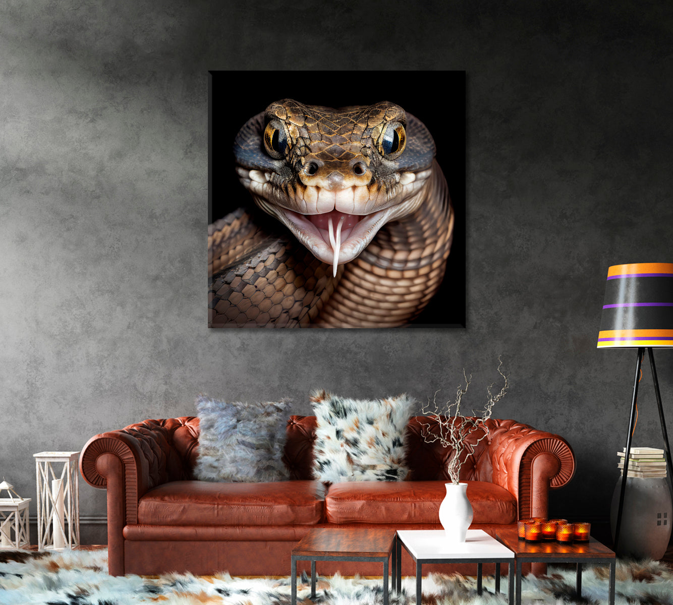 Poisonous Snake Canvas Art Home Decor-Canvas Print-CetArt-1 panel-12x12 inches-CetArt