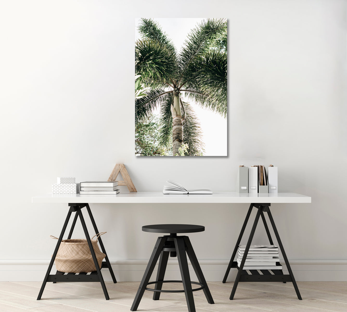 Coconut Palm Tree Art For Home-Canvas Print-CetArt-1 panel-16x24 inches-CetArt