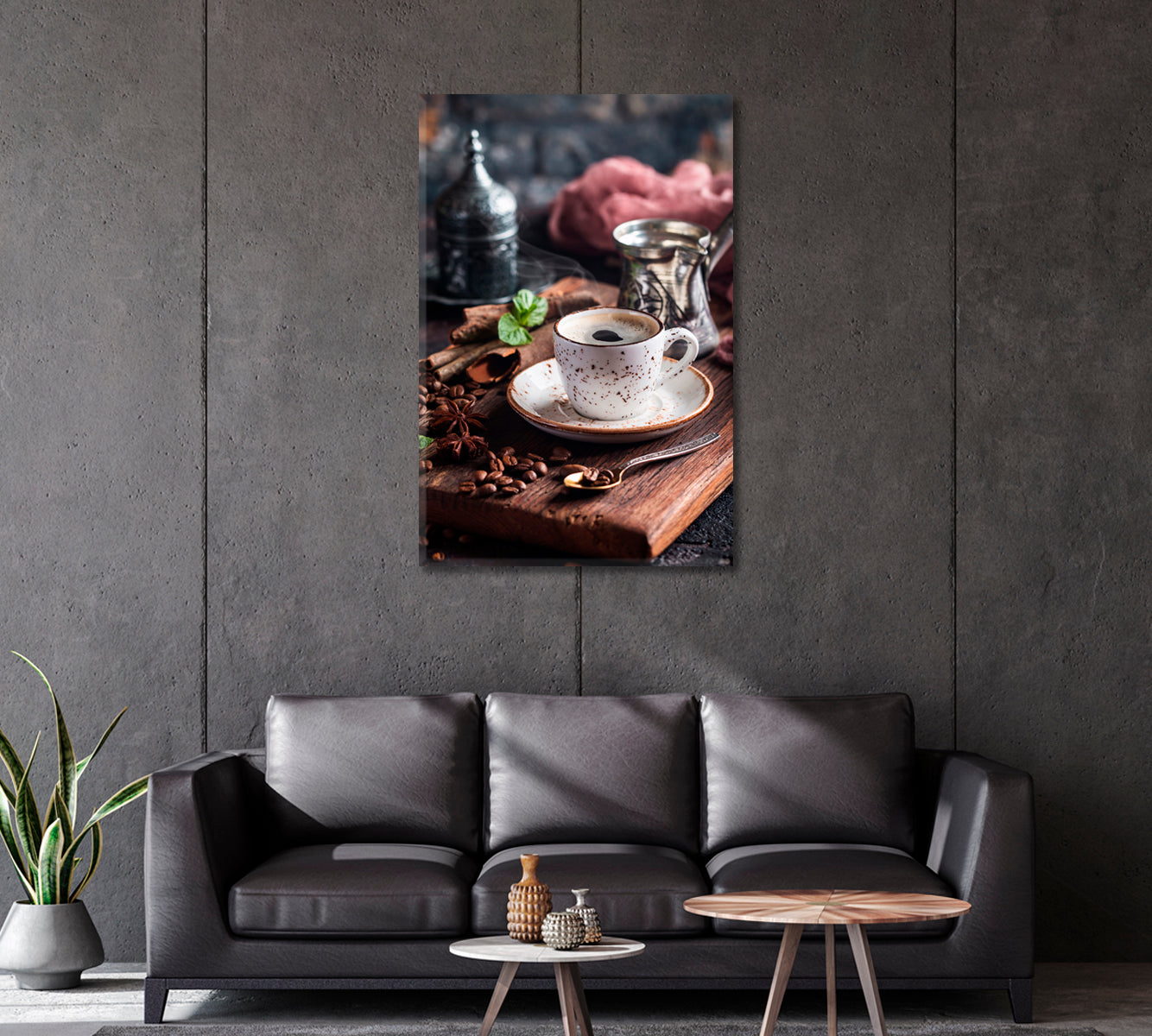 Cup of Fresh Coffee Canvas Print-Canvas Print-CetArt-1 panel-16x24 inches-CetArt