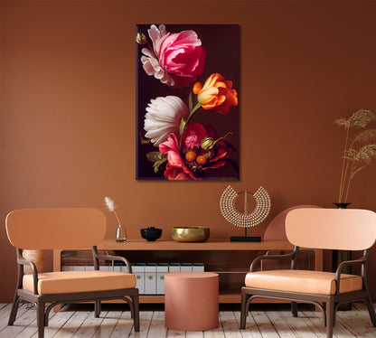 Colorful Roses Still Life Canvas Print-Canvas Print-CetArt-1 panel-16x24 inches-CetArt