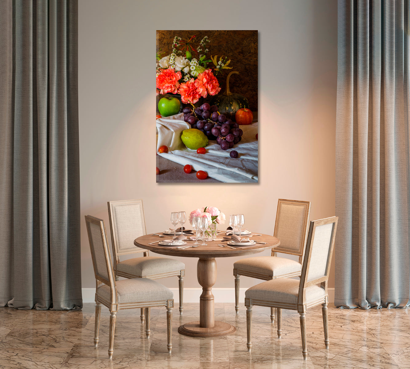 Fruit Still Life Canvas Wall Art-Canvas Print-CetArt-1 panel-16x24 inches-CetArt