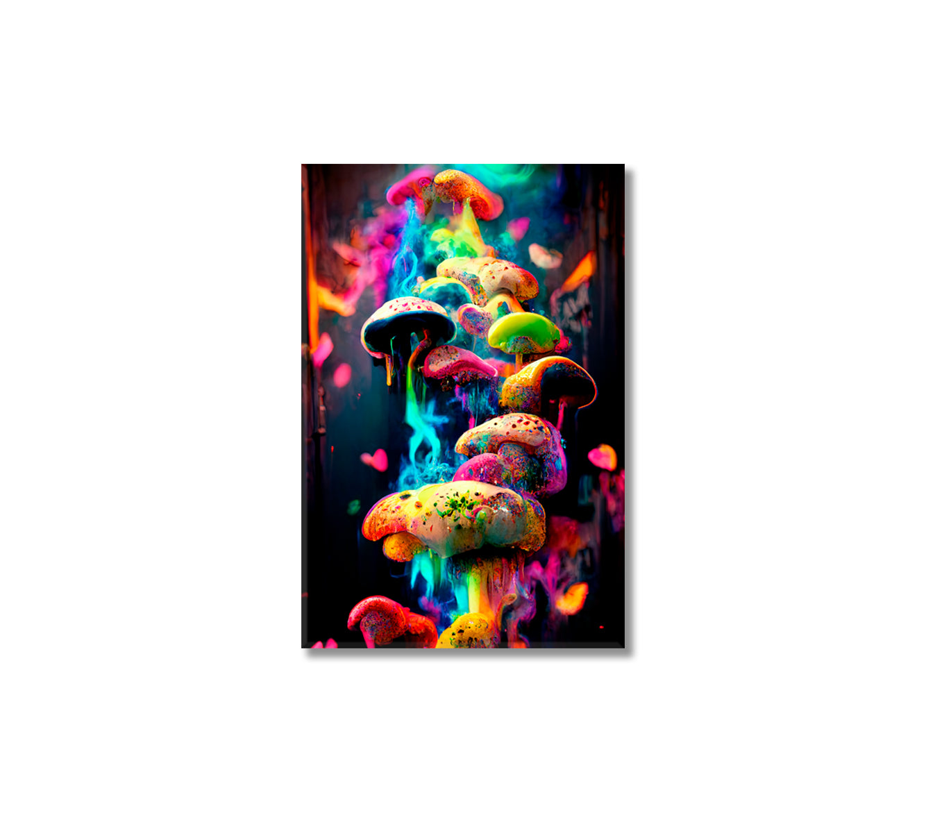 Abstract Multicolor Mushroom Wall Decor Canvas-Canvas Print-CetArt-1 panel-16x24 inches-CetArt