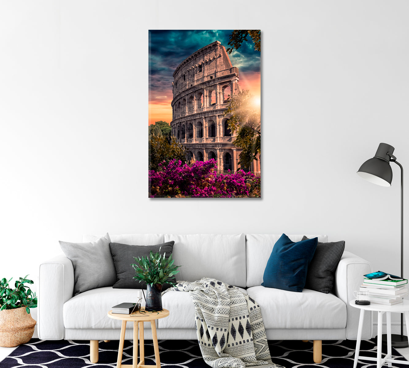 Rome Colosseum Italy Giclee Art Decor-Canvas Print-CetArt-1 panel-16x24 inches-CetArt