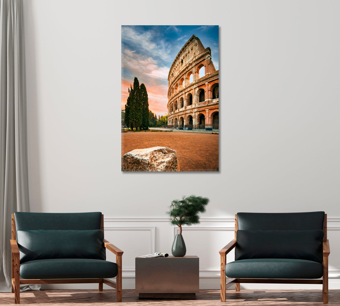 Colosseum in Rome Print Wall Art-Canvas Print-CetArt-1 panel-16x24 inches-CetArt