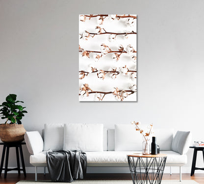 Cotton Branches Trendy Wall Decor-Canvas Print-CetArt-1 panel-16x24 inches-CetArt
