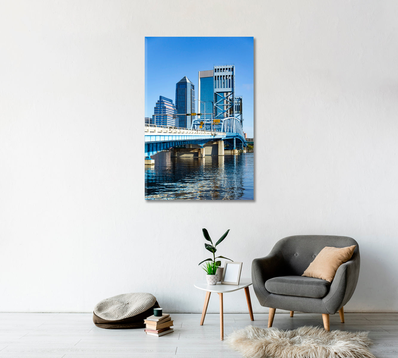 Jacksonville Florida Modern Wall Art-Canvas Print-CetArt-1 panel-16x24 inches-CetArt