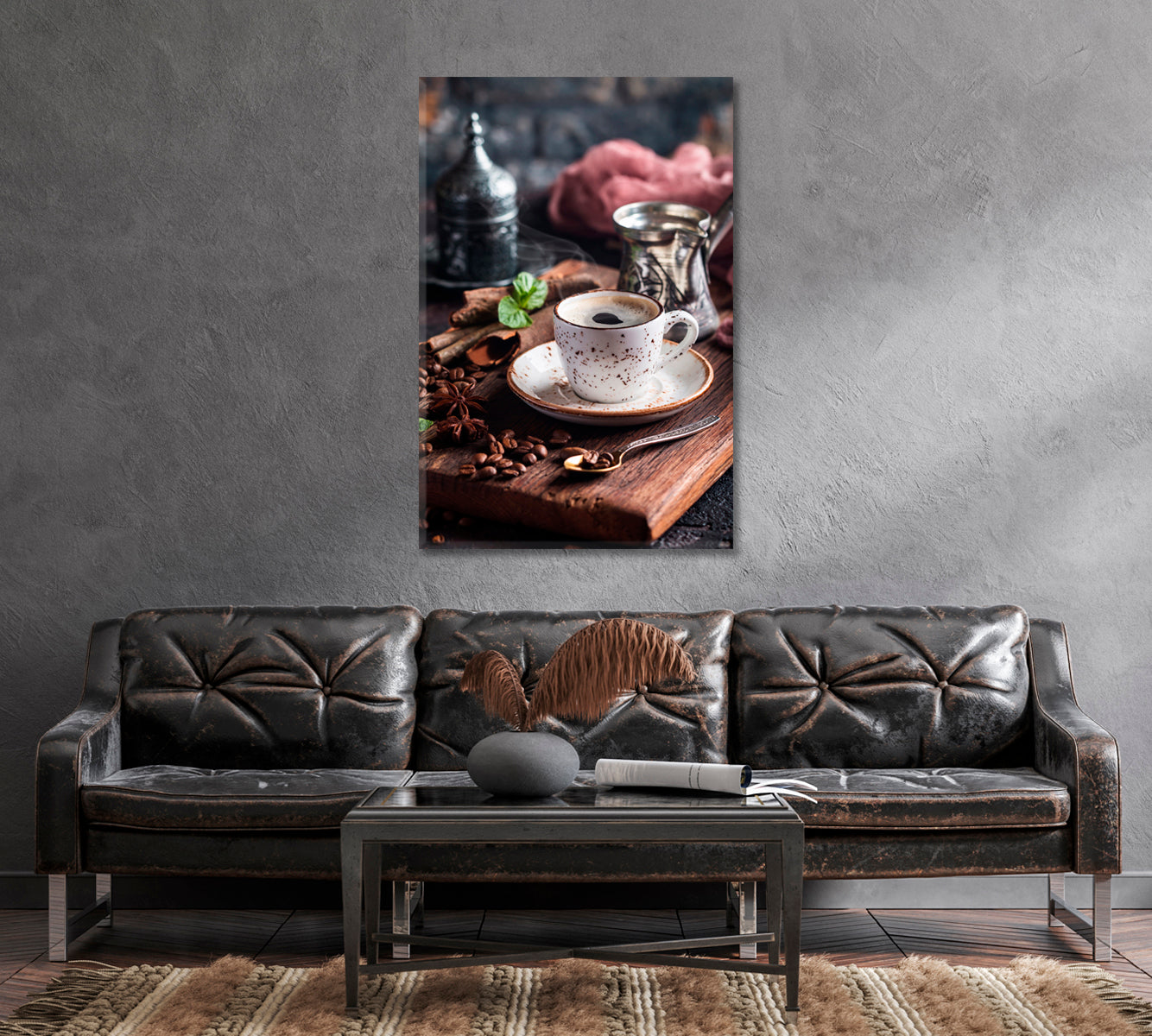 Cup of Fresh Coffee Canvas Print-Canvas Print-CetArt-1 panel-16x24 inches-CetArt