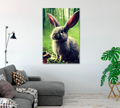Cute Rabbit Canvas Wall Art Decor-Canvas Print-CetArt-1 panel-16x24 inches-CetArt