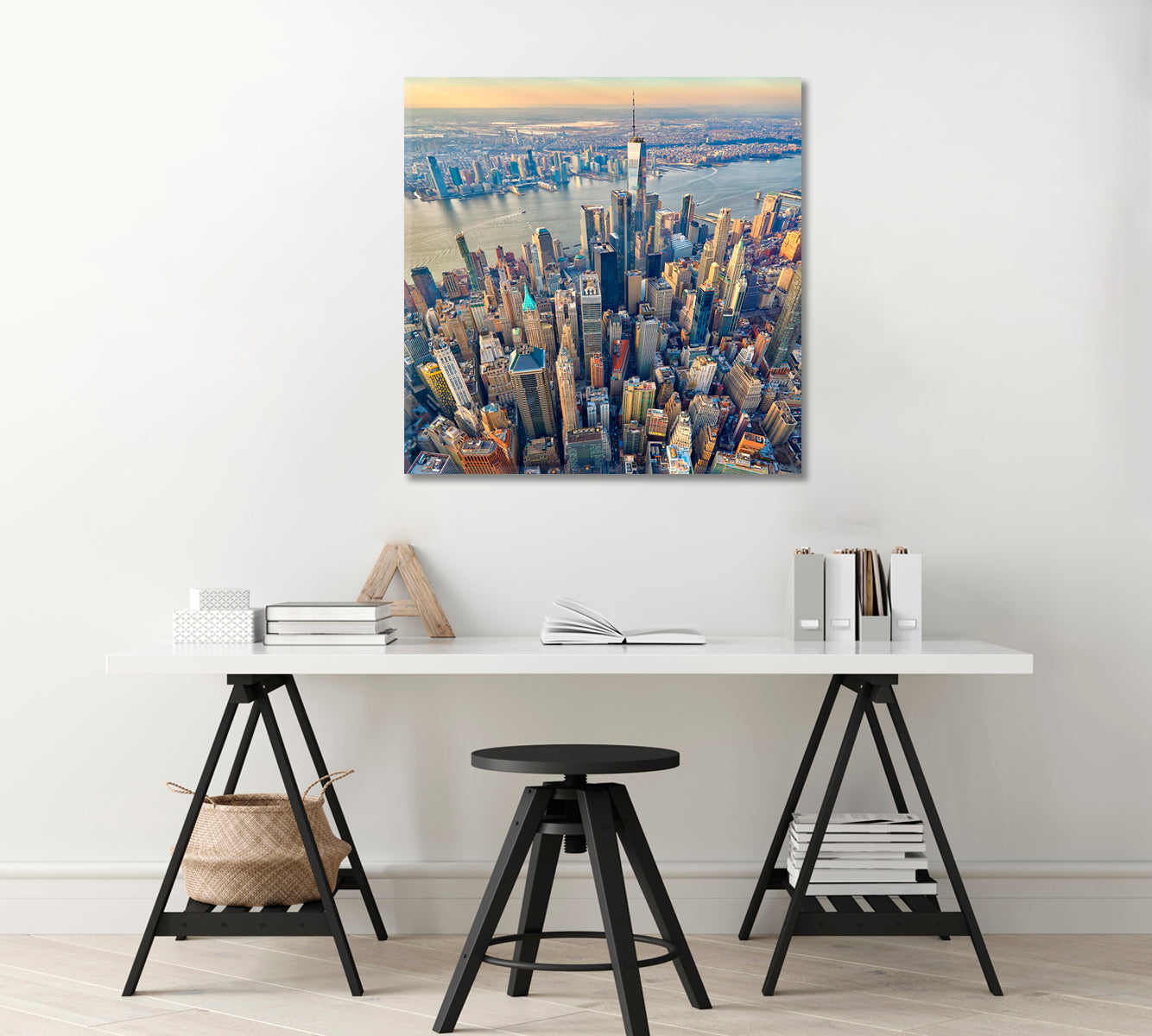 Downtown Manhattan Office Canvas Print-Canvas Print-CetArt-1 panel-12x12 inches-CetArt