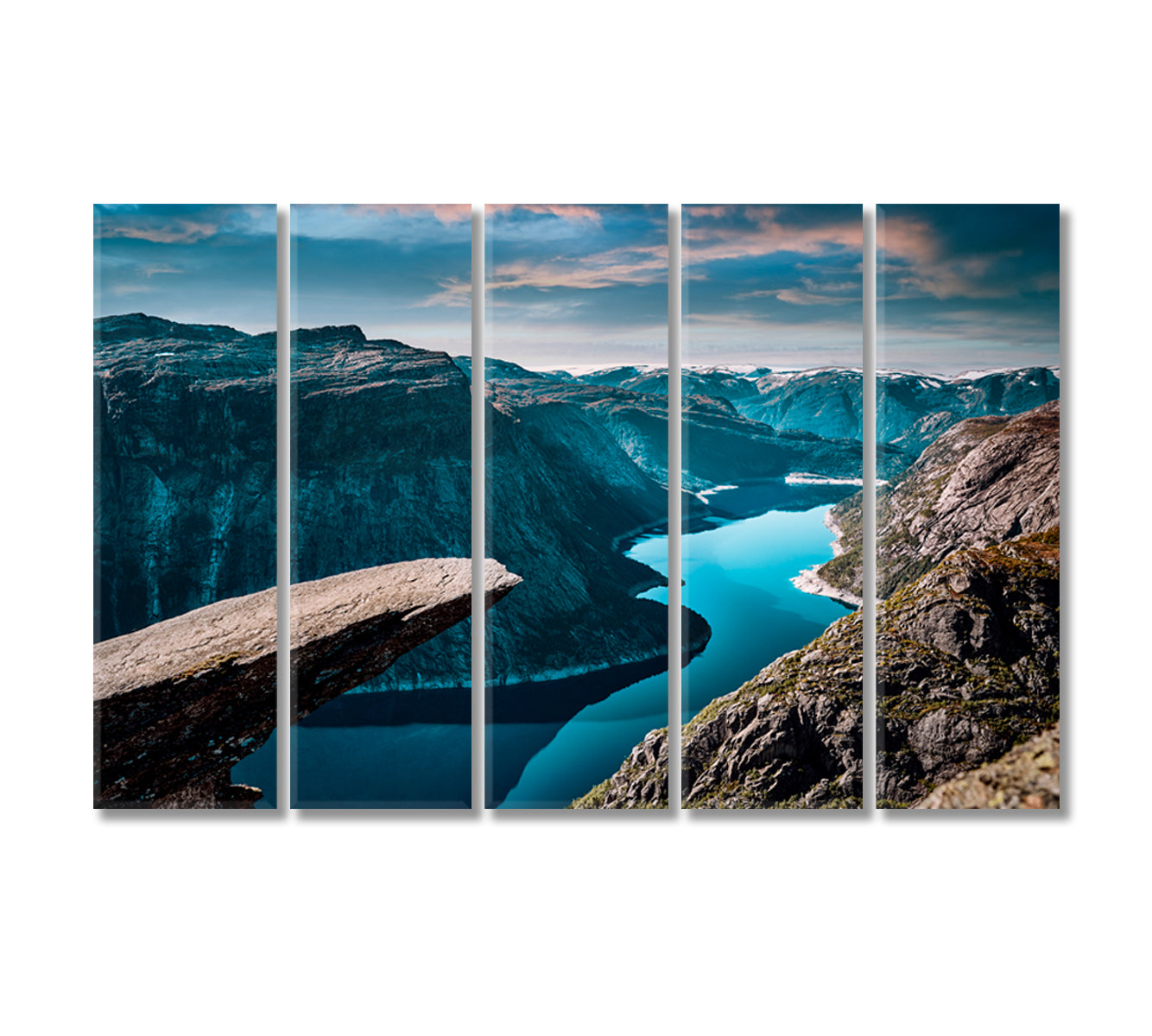 Trolls Tongue In Norway Canvas Wall Art-Canvas Print-CetArt-5 Panels-36x24 inches-CetArt