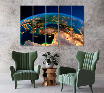 Planet Earth Modern Canvas Wall Decor-Canvas Print-CetArt-1 Panel-24x16 inches-CetArt