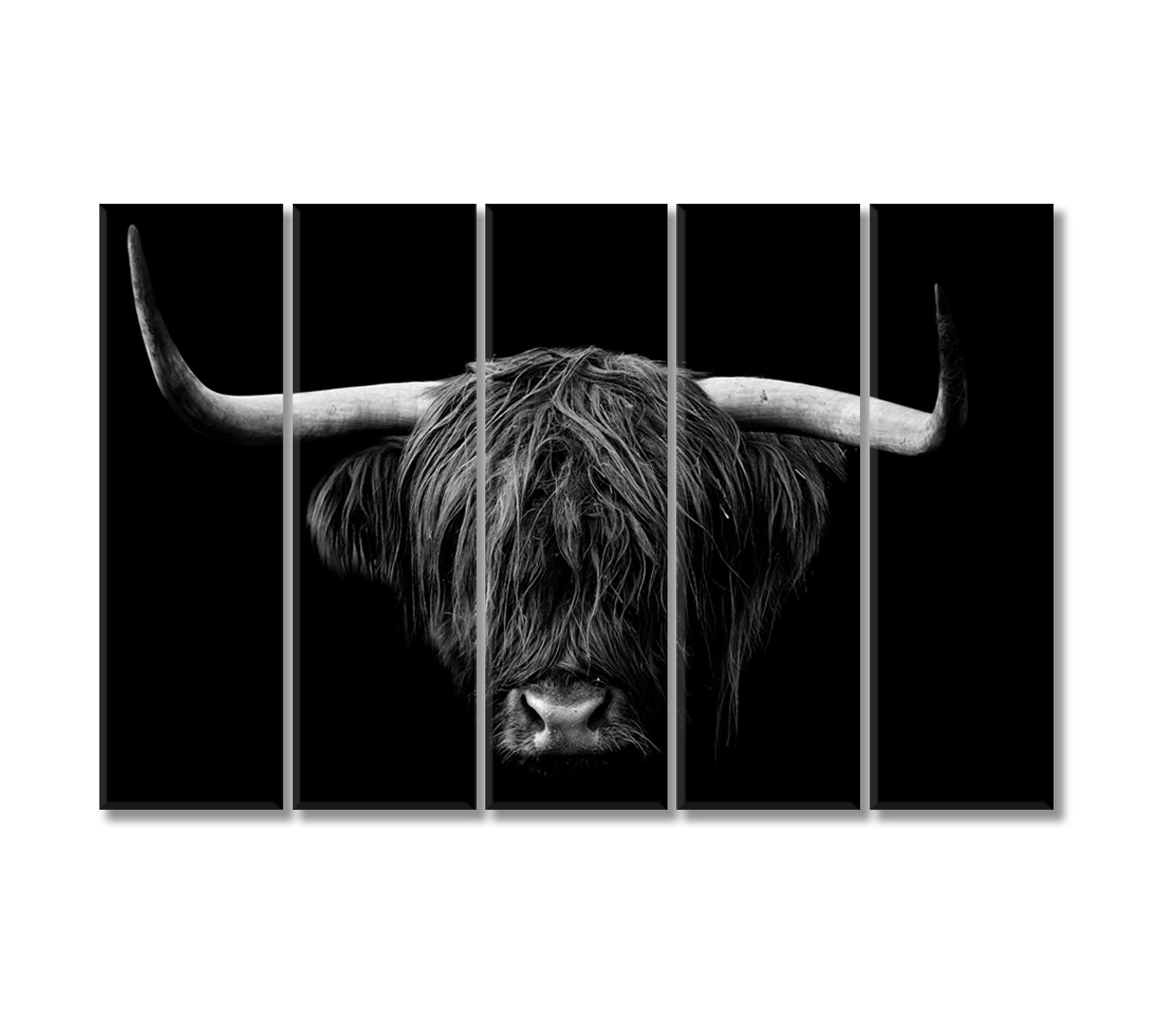 Highland Cow Standing Portrait Canvas Print-Canvas Print-CetArt-5 Panels-36x24 inches-CetArt