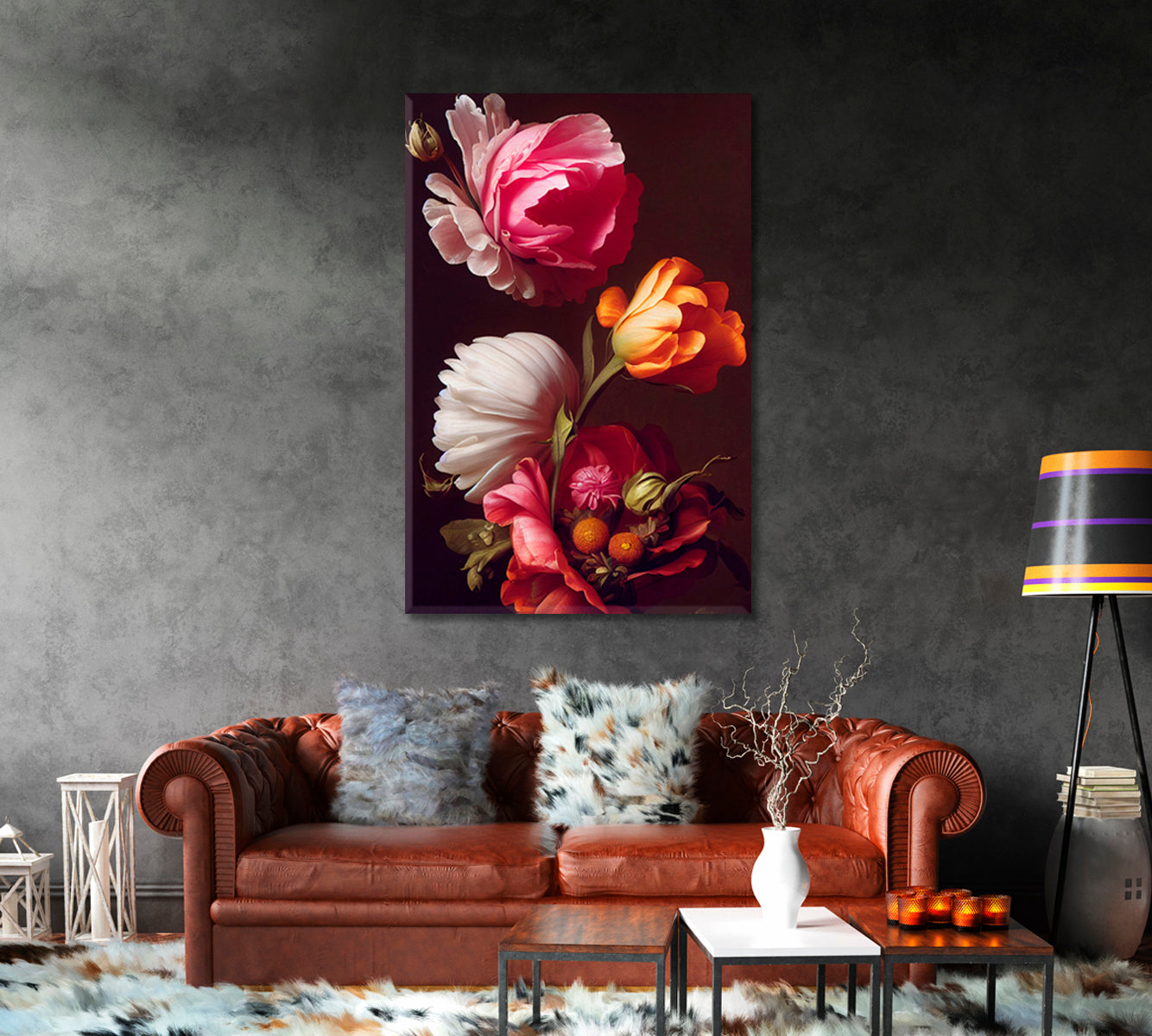 Colorful Roses Still Life Canvas Print-Canvas Print-CetArt-1 panel-16x24 inches-CetArt