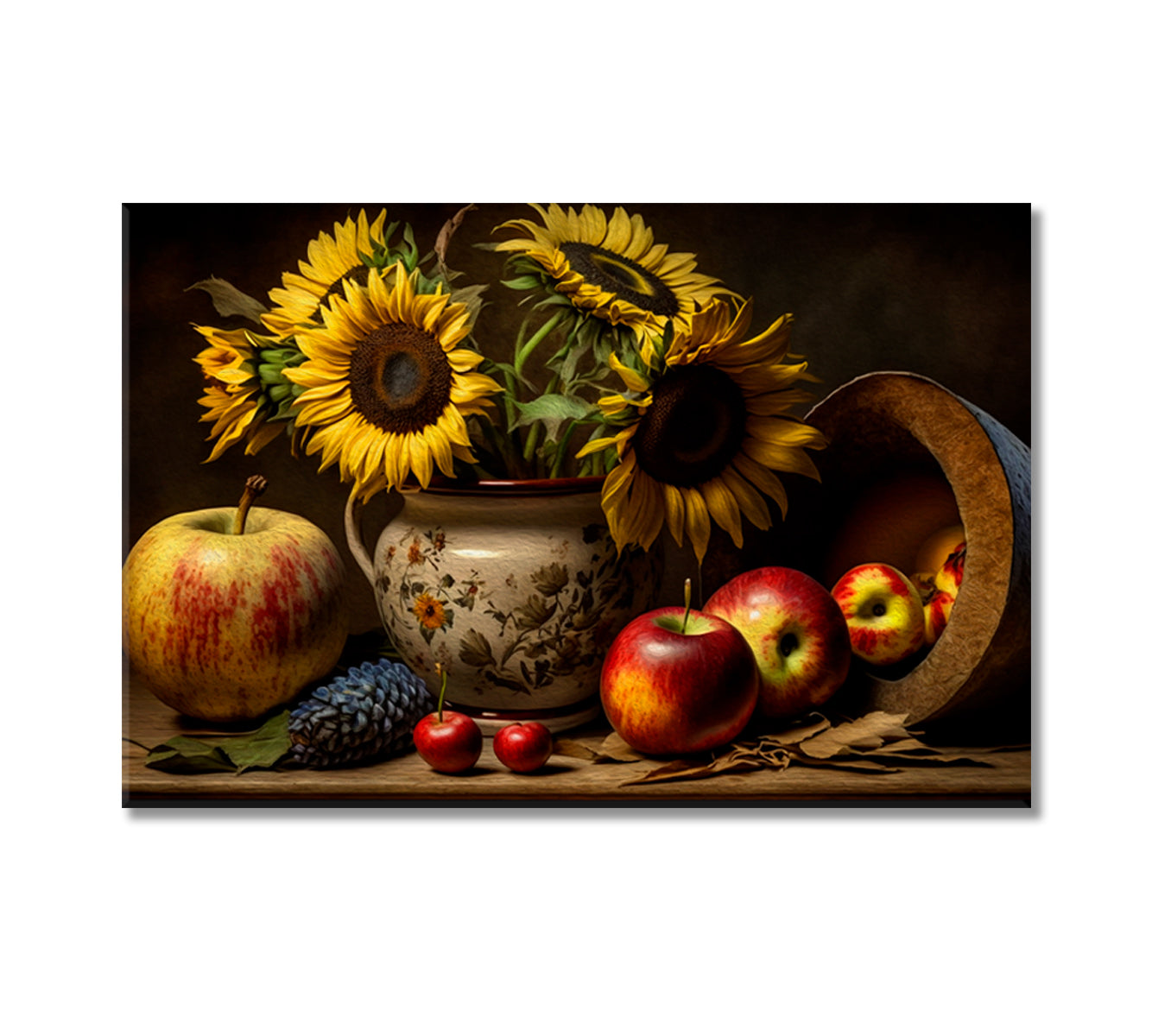 Sunflowers Still Life Art For Home-Canvas Print-CetArt-1 Panel-24x16 inches-CetArt