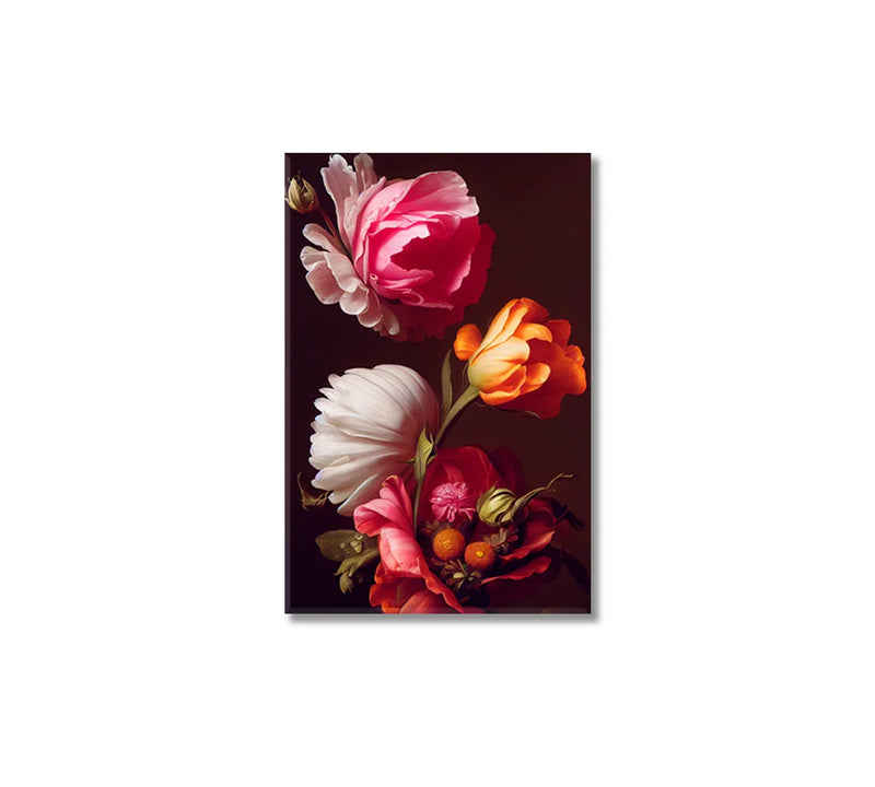 Colorful roses still life with painterly texture