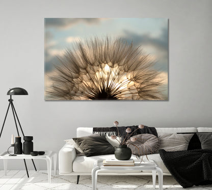 Fluffy Dandelion Flower Interior Canvas-Canvas Print-CetArt-1 Panel-24x16 inches-CetArt