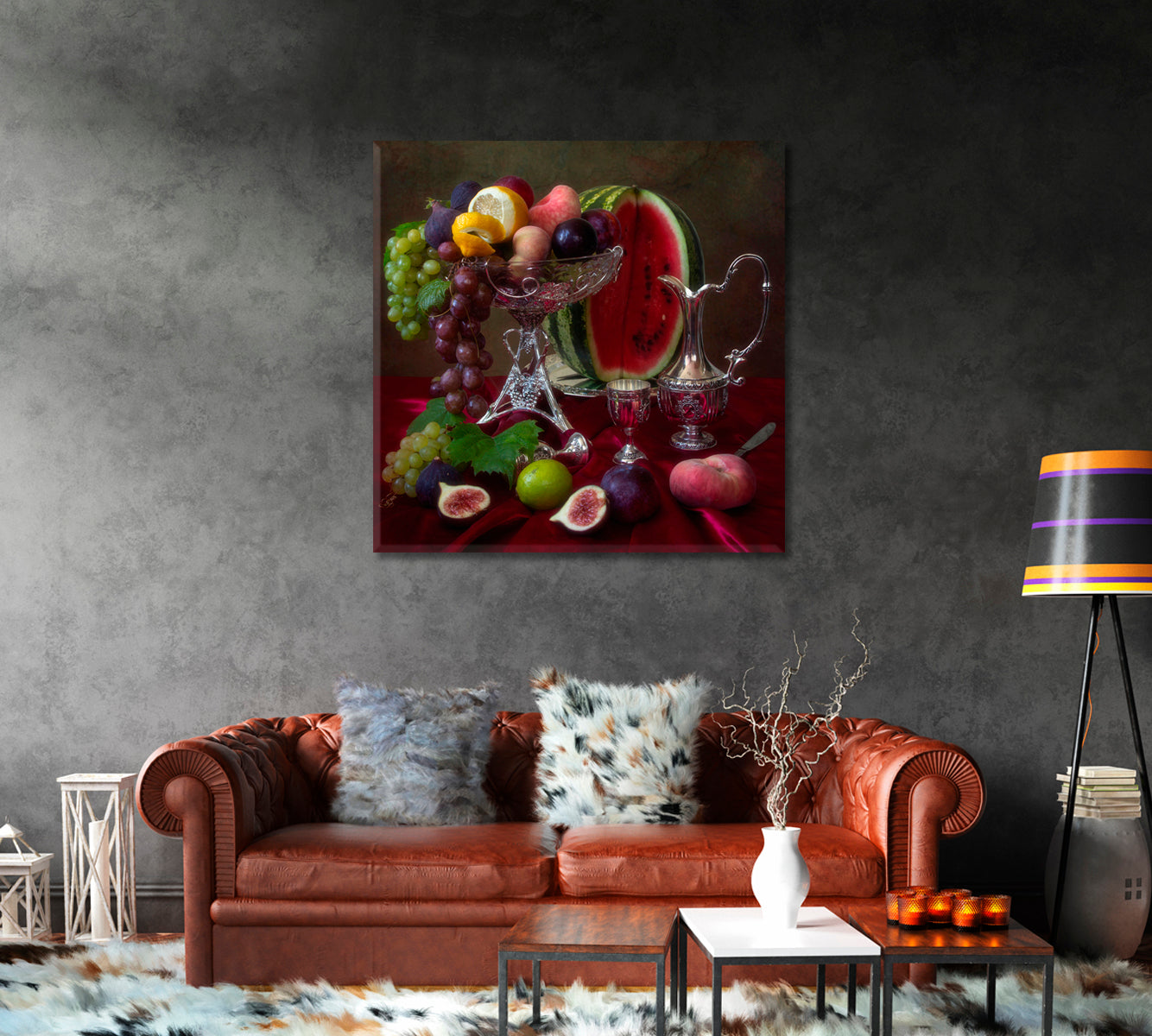 Fruits Still Life Art Home Decor-Canvas Print-CetArt-1 panel-12x12 inches-CetArt