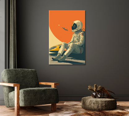 Astronaut Outer Space Wall Art-Canvas Print-CetArt-1 panel-16x24 inches-CetArt