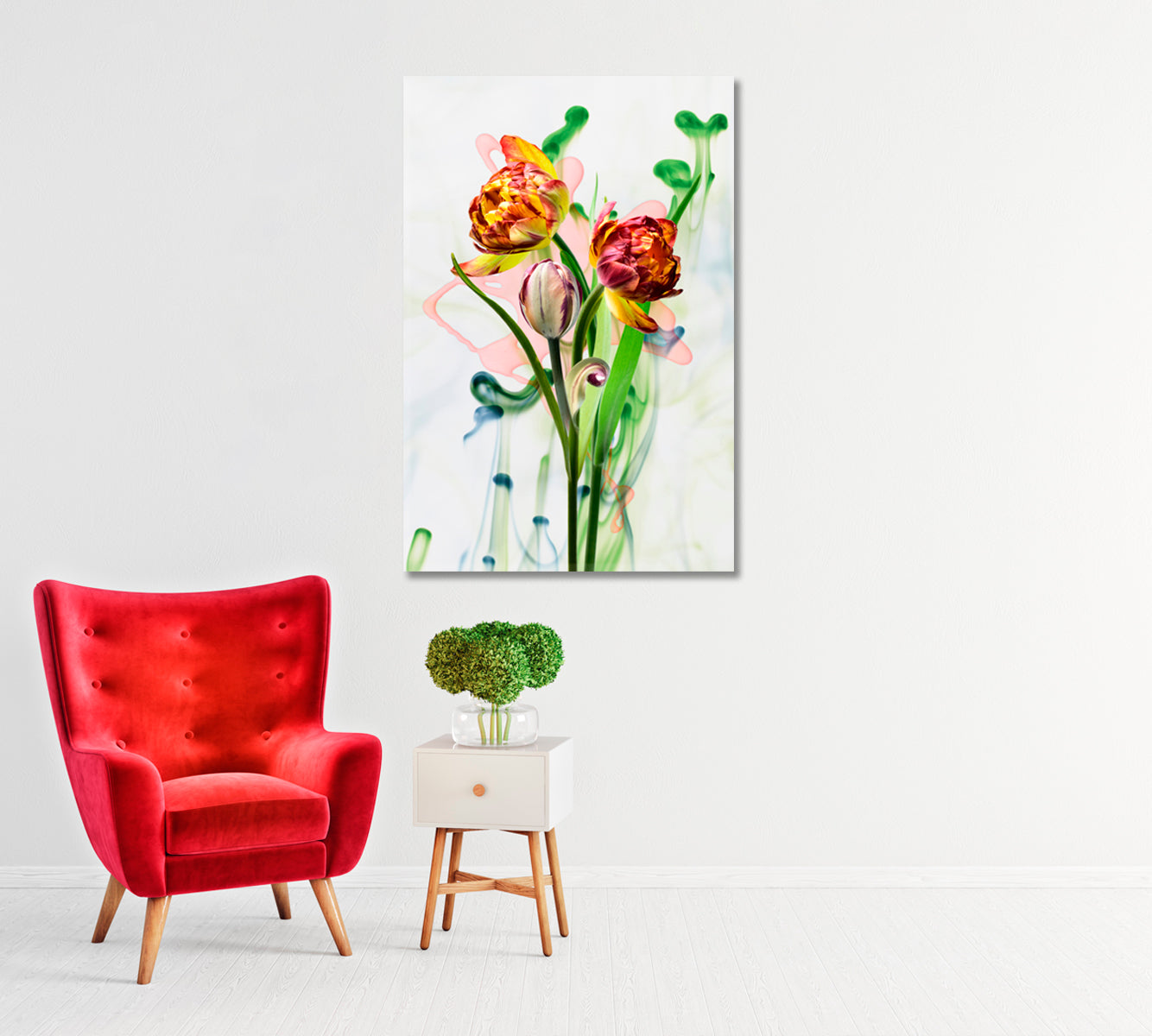 Spring Flowers Canvas Home Wall Art-Canvas Print-CetArt-1 panel-16x24 inches-CetArt