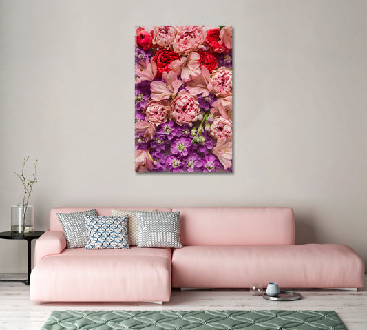 Purple Wildflowers Modern Wall Decor-Canvas Print-CetArt-1 panel-16x24 inches-CetArt