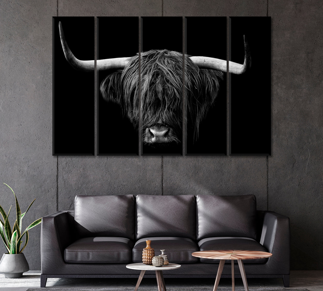 Highland Cow Standing Portrait Canvas Print-Canvas Print-CetArt-1 Panel-24x16 inches-CetArt