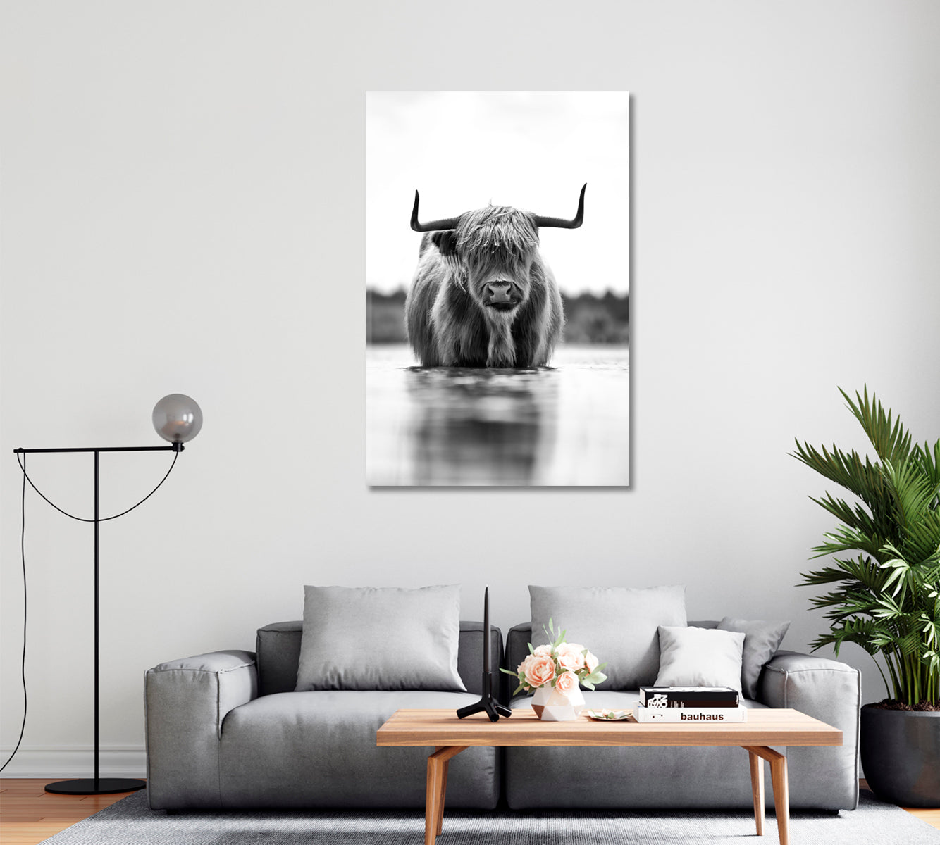 Highland Cow Canvas Art for Wall Decoration-Canvas Print-CetArt-1 panel-16x24 inches-CetArt
