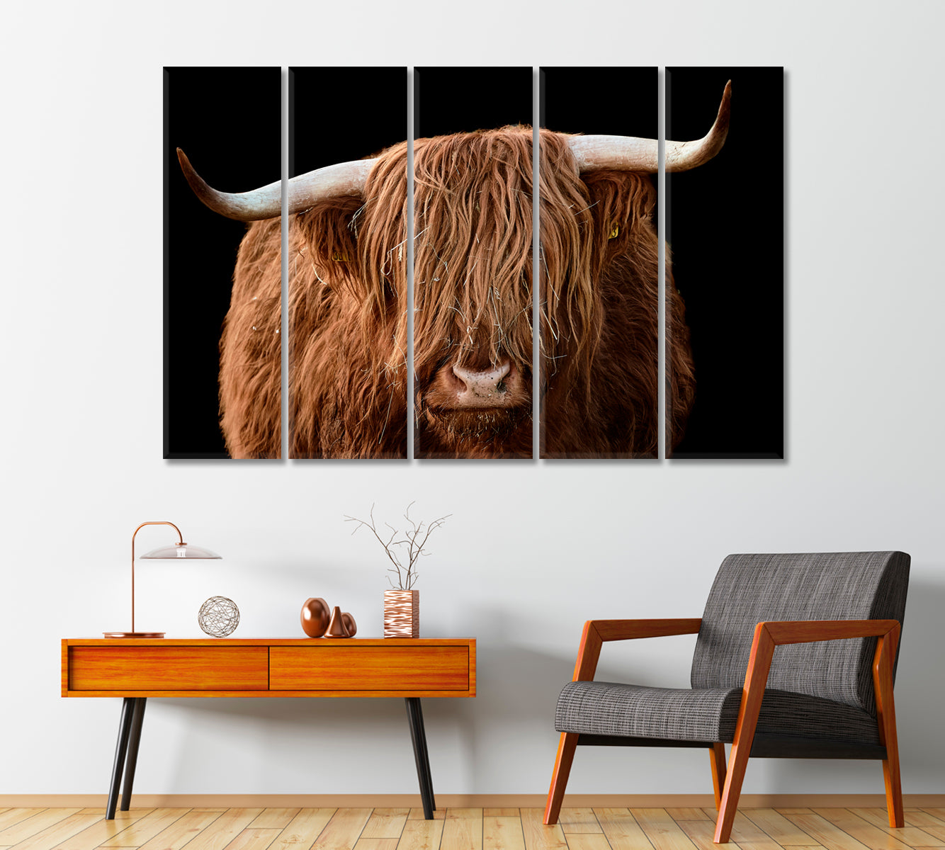 Highland Cattle Canvas Wall Art Decor-Canvas Print-CetArt-1 Panel-24x16 inches-CetArt