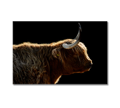 Highland Cow Art Wall Decor-Canvas Print-CetArt-1 Panel-24x16 inches-CetArt