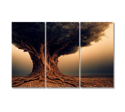 Impressive Large Tree Canvas Art Print-Canvas Print-CetArt-3 Panels-36x24 inches-CetArt