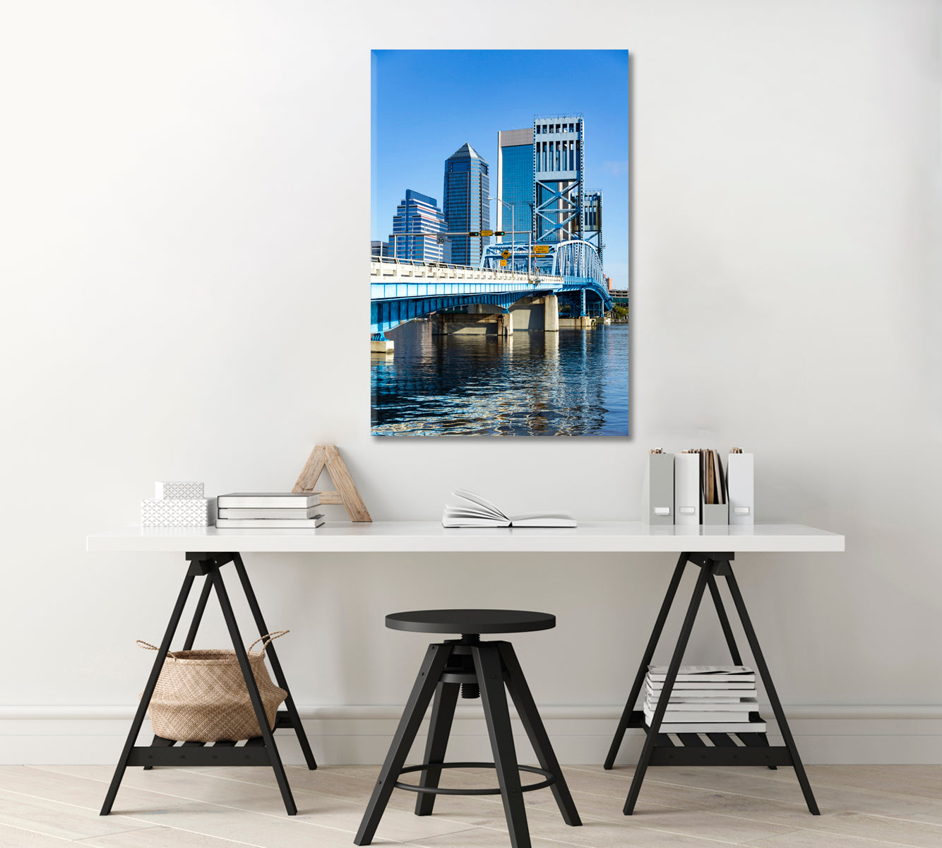 Jacksonville Florida Modern Wall Art-Canvas Print-CetArt-1 panel-16x24 inches-CetArt