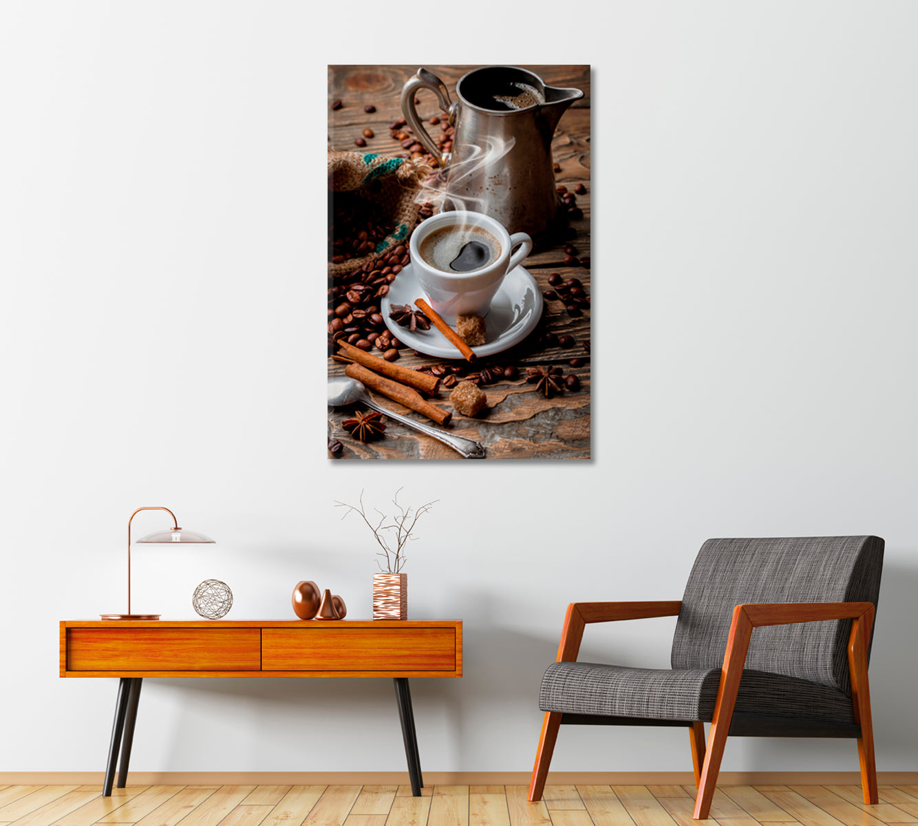 Black Coffee Art For Kitchen Wall-Canvas Print-CetArt-1 panel-16x24 inches-CetArt