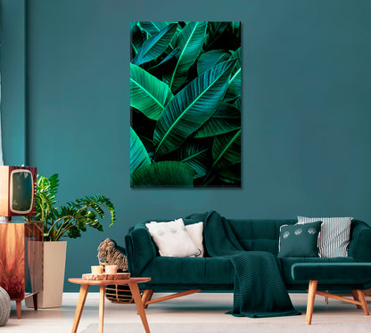 Tropical Banana Leaf Canvas Wall Art-Canvas Print-CetArt-1 panel-16x24 inches-CetArt