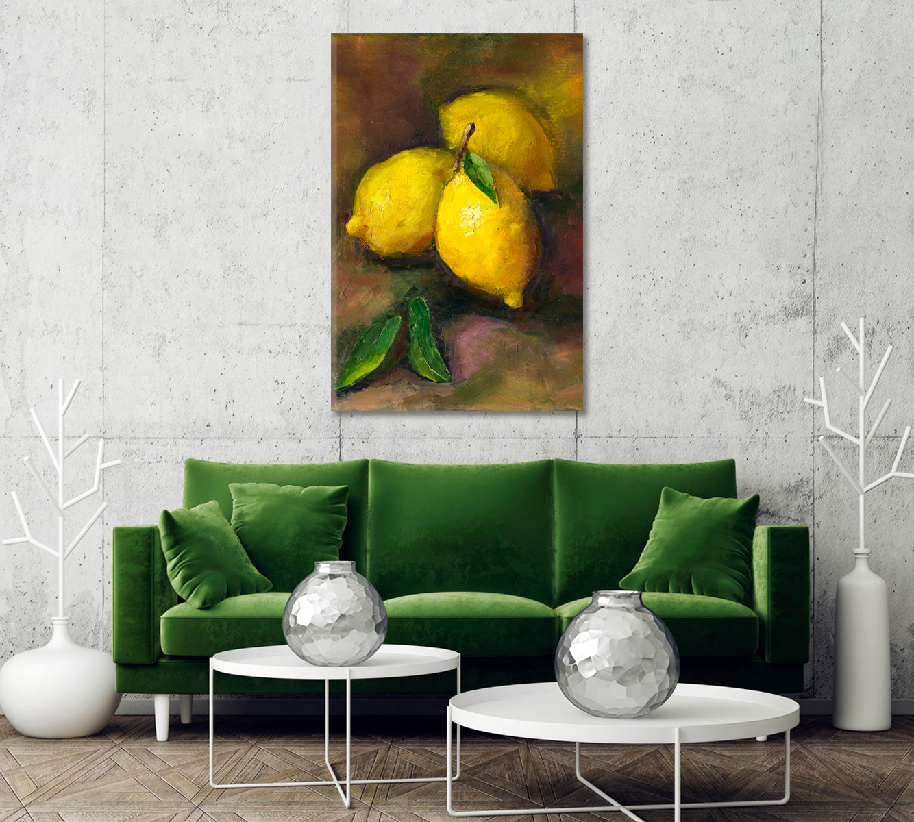 Lemons Canvas Art Home Decor-Canvas Print-CetArt-1 panel-16x24 inches-CetArt