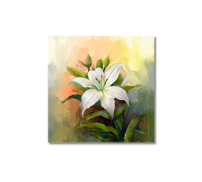 Lily Flower Still Life Giclee Print-Canvas Print-CetArt-1 panel-12x12 inches-CetArt