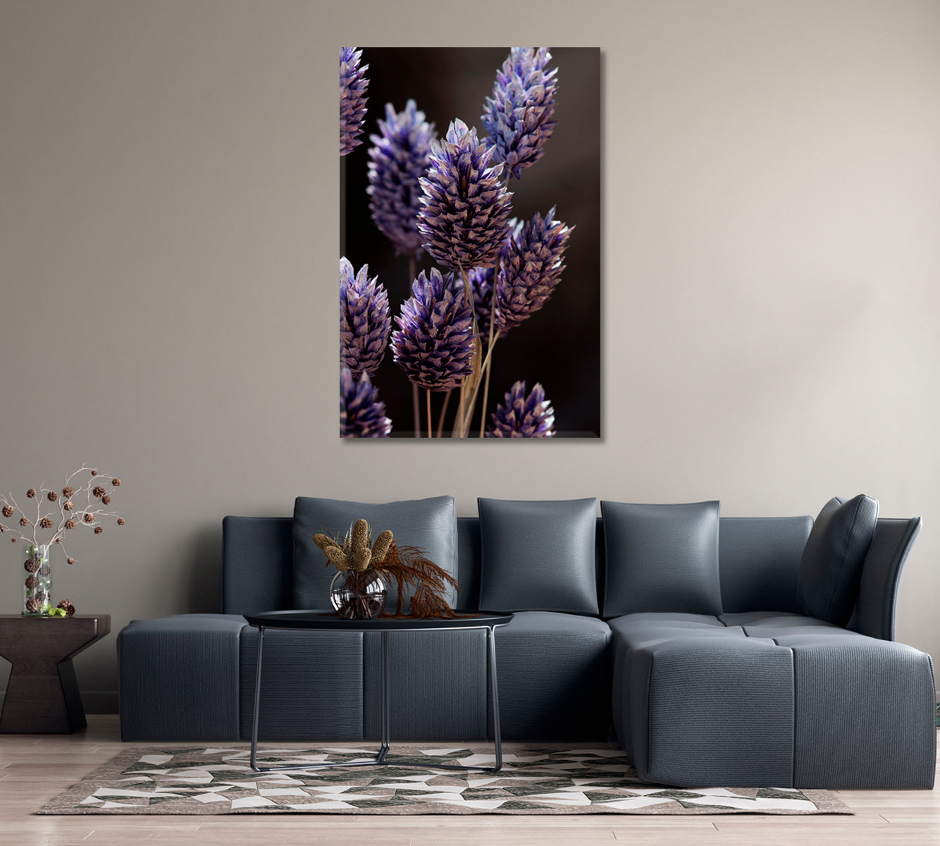 Dry Violet Grass Canvas Wall Decoration-Canvas Print-CetArt-1 panel-16x24 inches-CetArt