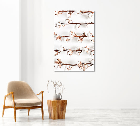 Cotton Branches Trendy Wall Decor-Canvas Print-CetArt-1 panel-16x24 inches-CetArt