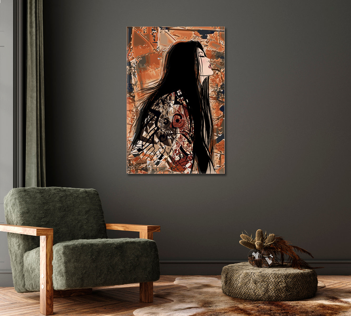 Beautiful Woman Portrait Art Canvas Prints-Canvas Print-CetArt-1 panel-16x24 inches-CetArt