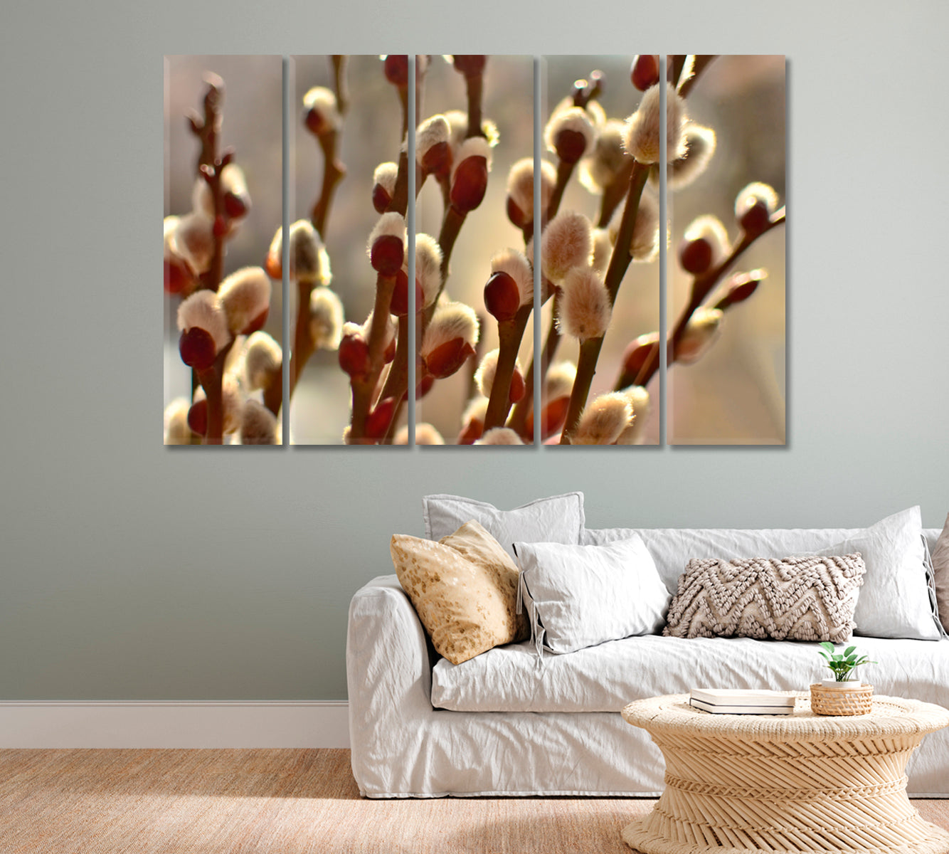 Willow Branches Wall Canvas Art Print-Canvas Print-CetArt-1 Panel-24x16 inches-CetArt
