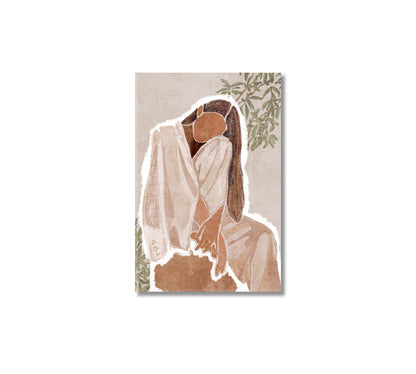 Minimalist Boho Woman Portrait Canvas Print-Canvas Print-CetArt-1 panel-16x24 inches-CetArt