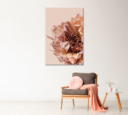 Beige Chrysanthemum Flower Trendy Wall Décor-Canvas Print-CetArt-1 panel-16x24 inches-CetArt