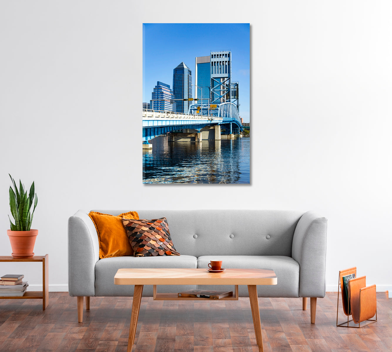 Jacksonville Florida Modern Wall Art-Canvas Print-CetArt-1 panel-16x24 inches-CetArt