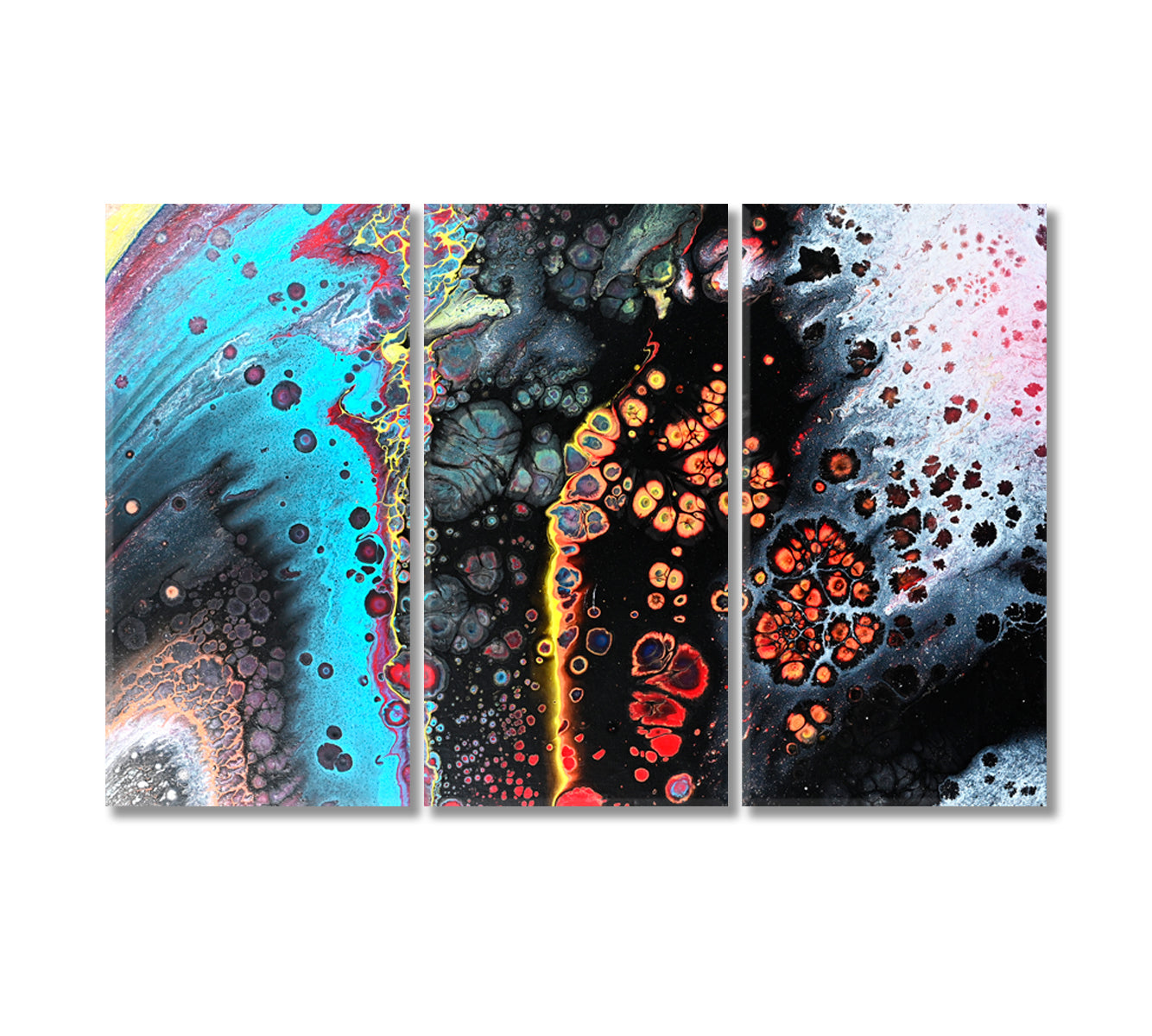 Abstract Multicolor Art Print on Canvas-Canvas Print-CetArt-3 Panels-36x24 inches-CetArt